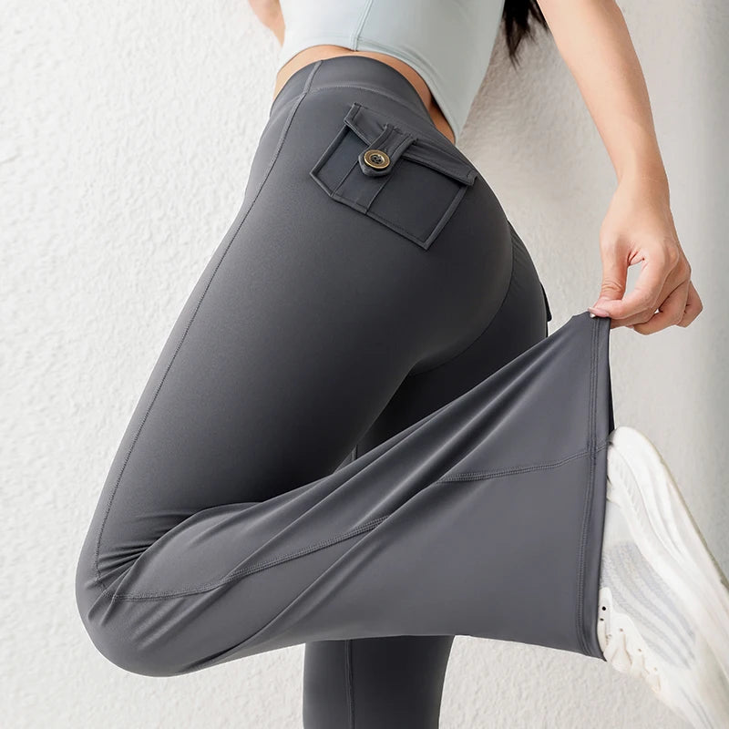 Solid Colour Butt Lifting Gym Pants