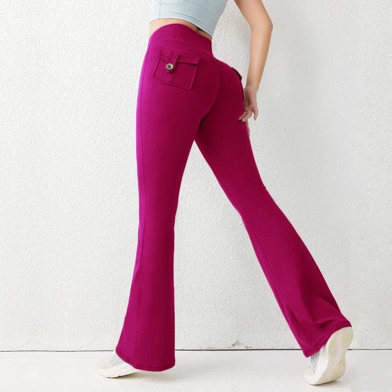Solid Colour Butt Lifting Gym Pants