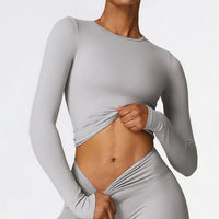 Women's Solid Sports Top Long Sleeve