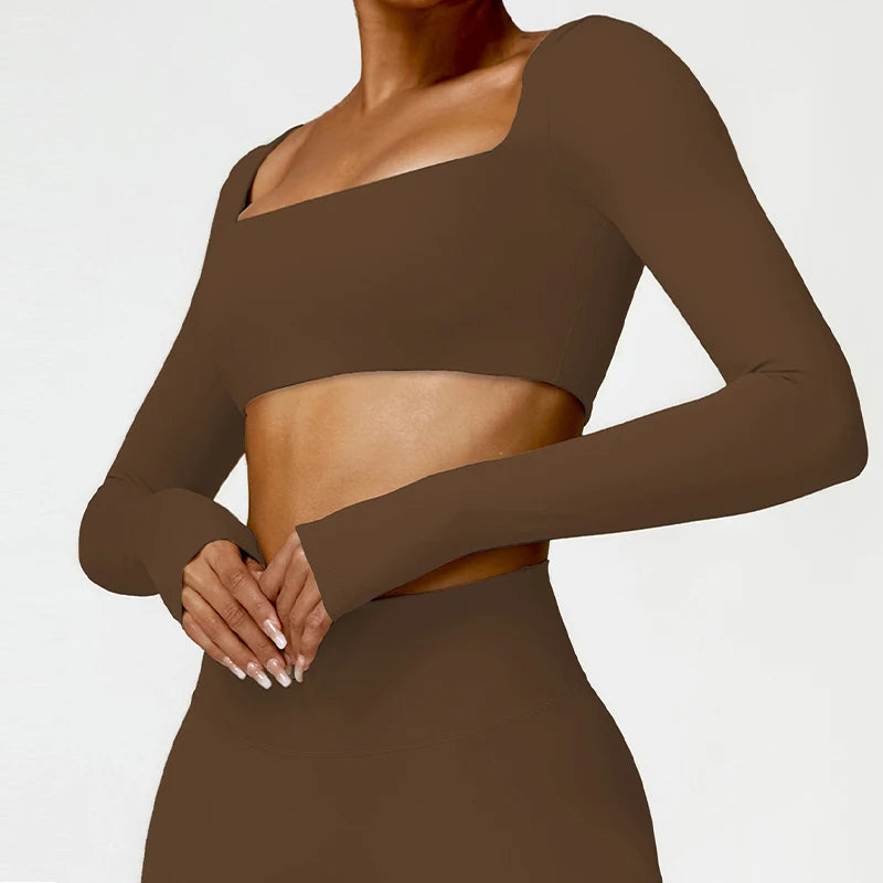 Women's Square Neck Gym Crop Top