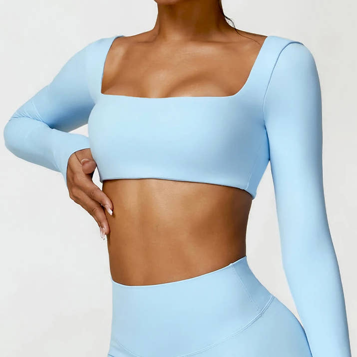 Women's Square Neck Gym Crop Top