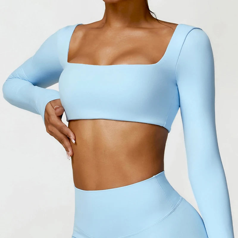 Women's Square Neck Gym Crop Top