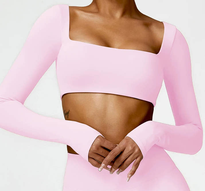 Women's Square Neck Gym Crop Top