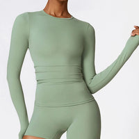 Women's Solid Sports Top Long Sleeve