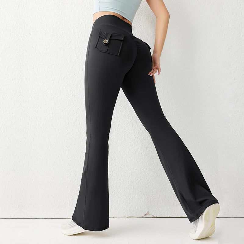Solid Colour Butt Lifting Gym Pants