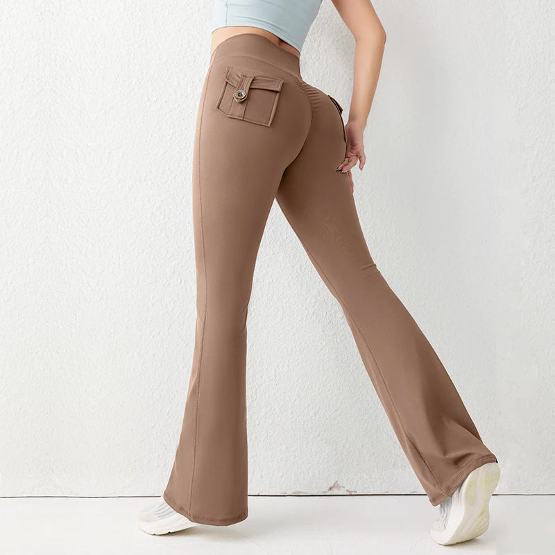 Solid Colour Butt Lifting Gym Pants