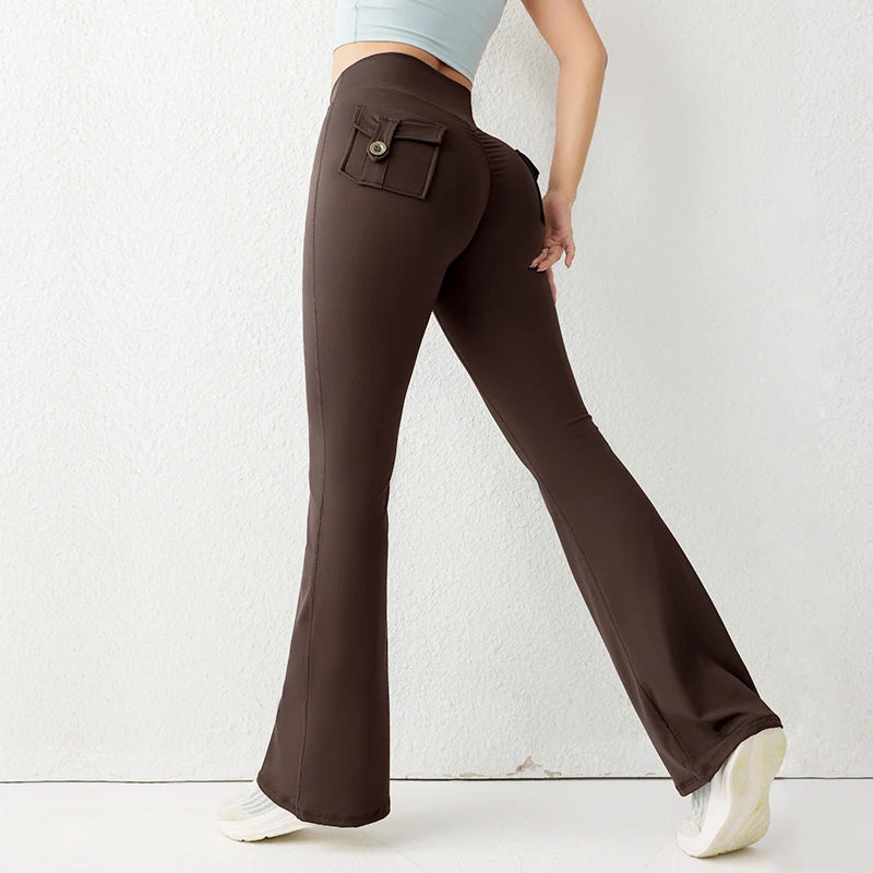 Solid Colour Butt Lifting Gym Pants