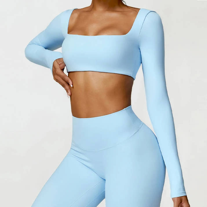 Women's Square Neck Gym Crop Top