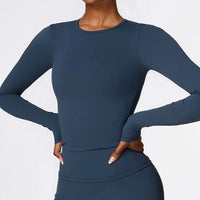 Women's Solid Sports Top Long Sleeve