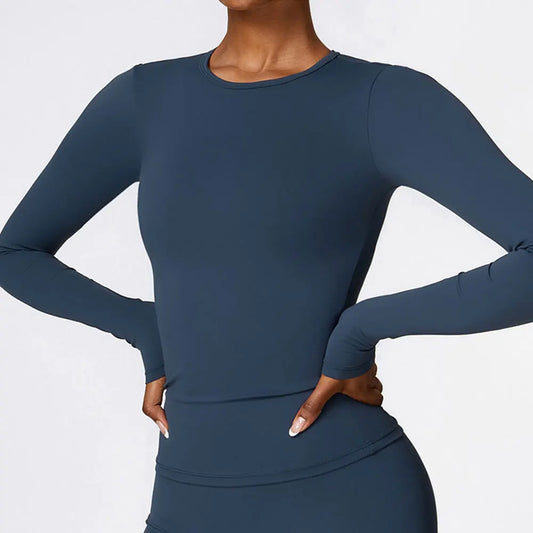 Women's Solid Sports Top Long Sleeve