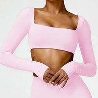 Women's Square Neck Gym Crop Top