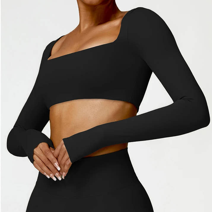 Women's Square Neck Gym Crop Top