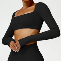 Women's Square Neck Gym Crop Top