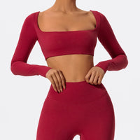 Women's Square Neck Gym Crop Top