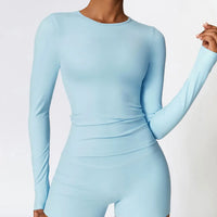 Women's Solid Sports Top Long Sleeve
