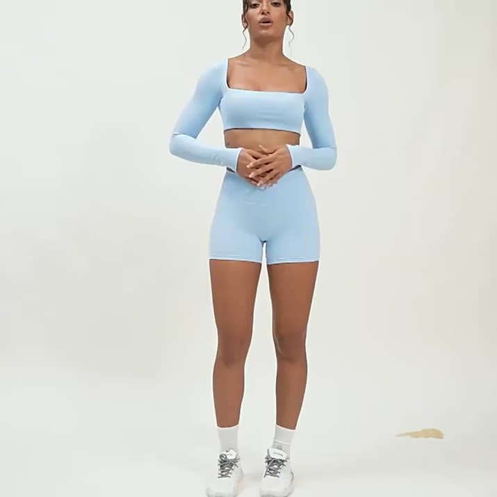 Women's Square Neck Gym Crop Top