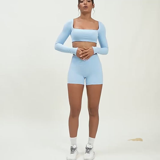 Women's Square Neck Gym Crop Top